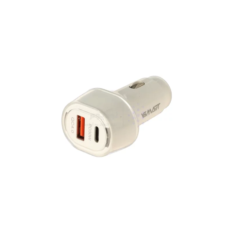 شارژر فندکی فست دو پورت V-Smart مدل VS-121 38W - سفید - BSA - تصویر 4