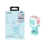 شارژر دیواری PD و فست سه پورت UGREEN مدل Robot Gan Uno RG CD361 65W - آبی (گارانتی 18 ماهه آسان پیشرو)(35855)