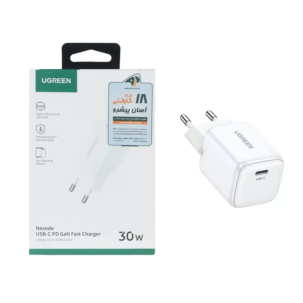 1585-4574750-1 شارژر دیواری PD و فست تک پورت UGREEN مدل Nexode CD319 30W - سفید (گارانتی 18 ماهه آسان پیشرو)(15326) - تصویر 1