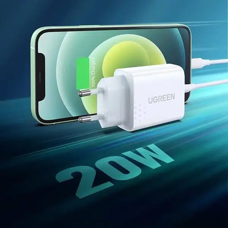 شارژر دیواری PD و فست تک پورت UGREEN مدل CD137 20W - سفید (گارانتی 18 ماهه آسان پیشرو)(60450) - تصویر 3