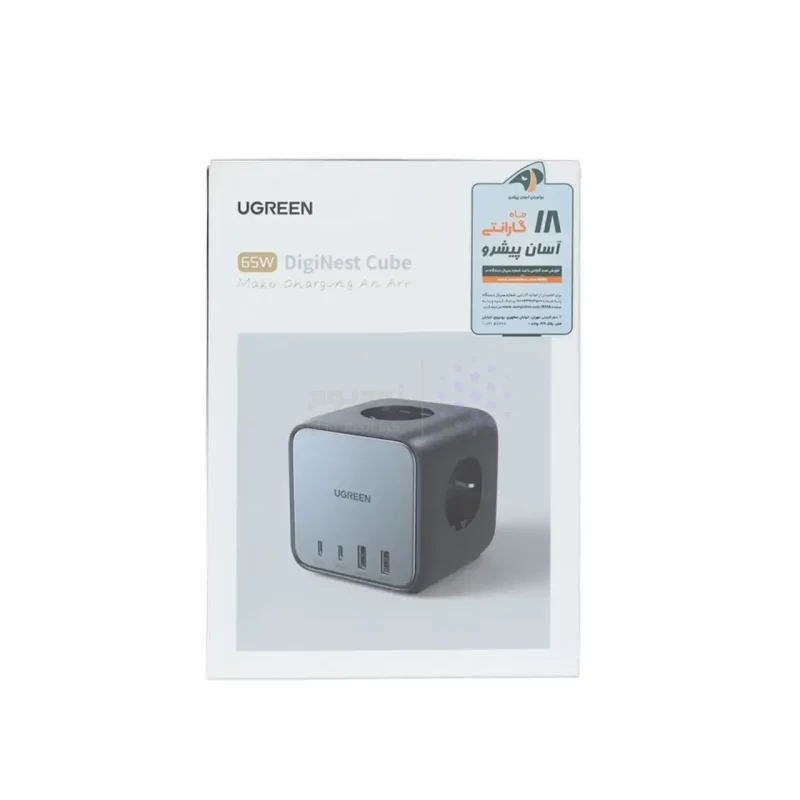 چندراهی برق و شارژر رومیزی UGREEN مدل DigiNest Cube (2C2A) CD268 65W - مشکی (گارانتی 18 ماهه آسان پیشرو)(60113) - تصویر 12
