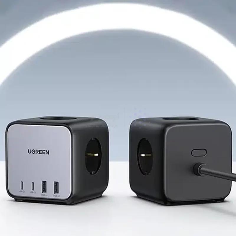 چندراهی برق و شارژر رومیزی UGREEN مدل DigiNest Cube (2C2A) CD268 65W - مشکی (گارانتی 18 ماهه آسان پیشرو)(60113) - تصویر 5