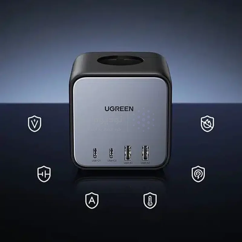 چندراهی برق و شارژر رومیزی UGREEN مدل DigiNest Cube (2C2A) CD268 65W - مشکی (گارانتی 18 ماهه آسان پیشرو)(60113) - تصویر 9