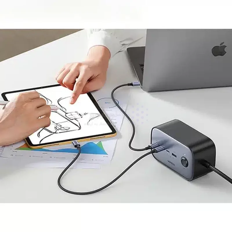 چندراهی برق و شارژر رومیزی UGREEN مدل DigiNest Pro (3C1A) CD270 100W - مشکی (گارانتی 18 ماهه آسان پیشرو)(60167) - تصویر 13