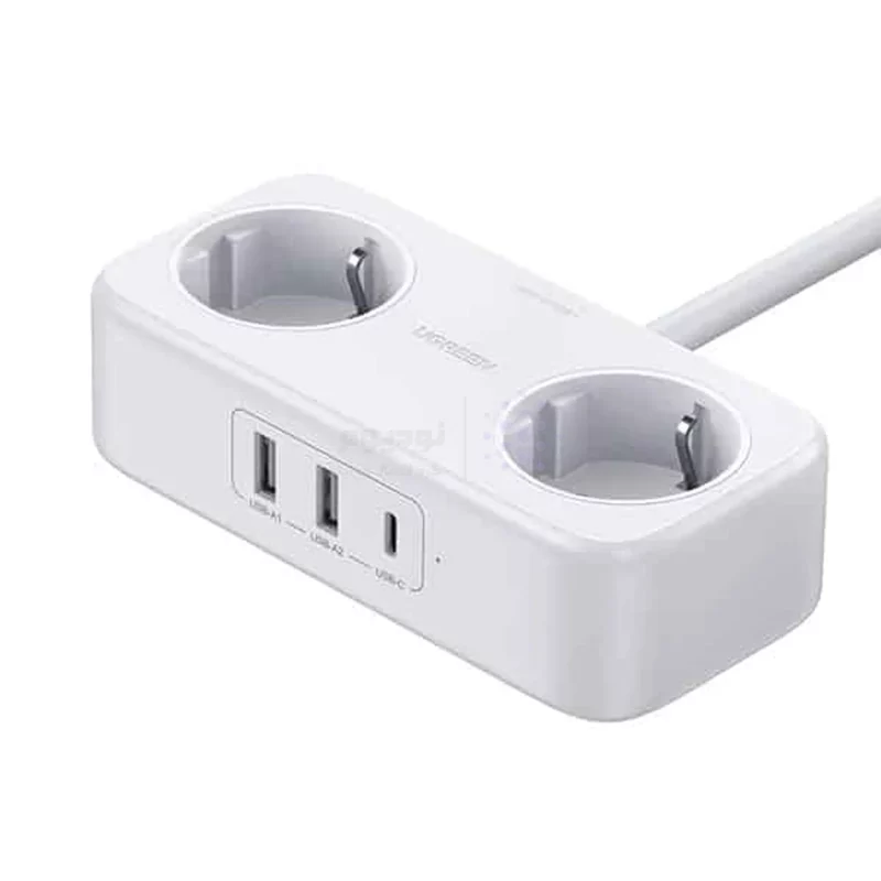 چندراهی برق و شارژر رومیزی UGREEN مدل DigiNest Life (2A1C) CD280 30W - سفید (گارانتی 18 ماهه آسان پیشرو)(50683) - تصویر 3