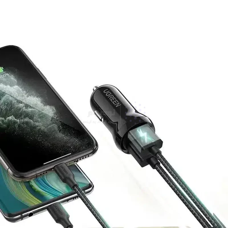 شارژر فندکی فست دو پورت UGREEN مدل ED018 12W - مشکی (گارانتی 18 ماهه آسان پیشرو)(50875) - تصویر 3