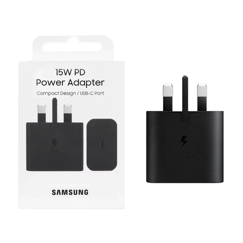 شارژر دیواری سه پین فست و PD تک پورت SAMSUNG Type-C مدل T1510 15W - مشکی - تصویر 2