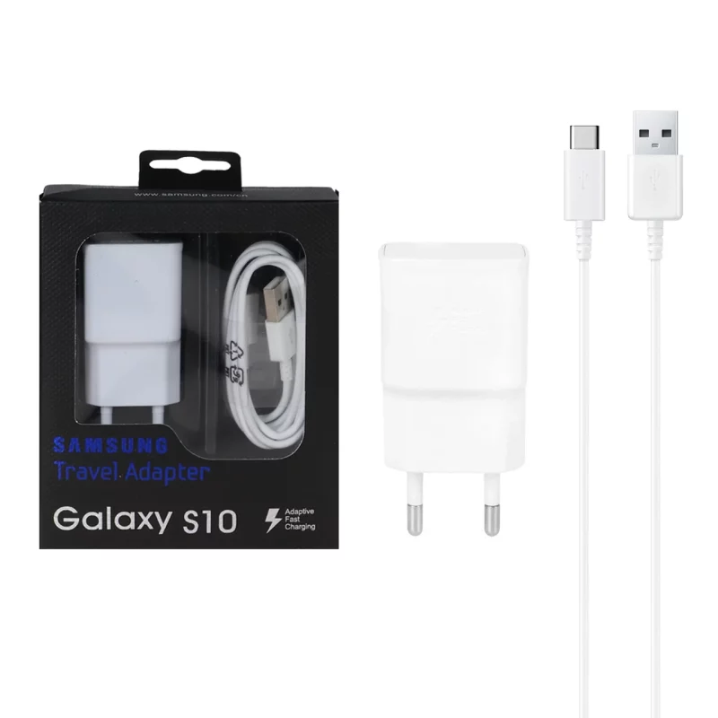 شارژر دیواری تک پورت Samsung مدل TA20C S10 به همراه کابل شارژ Type-C - سفید - تصویر 2