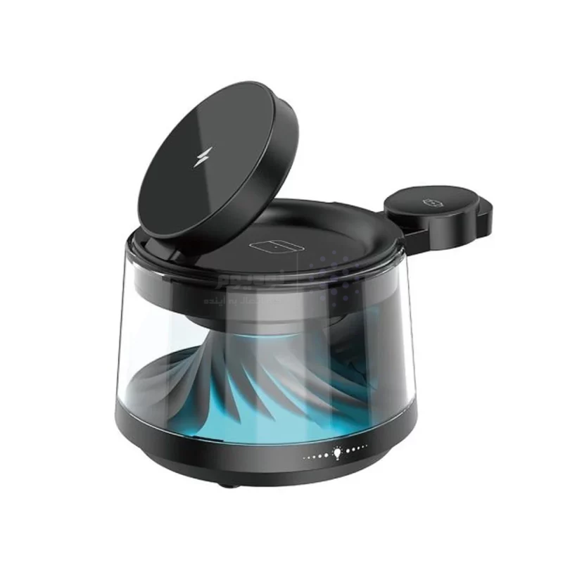 اسپیکر و شارژر وایرلس پنج کاره Wiwu مدل Flow wi-w039 - مشکی (گارانتی شش ماهه شرکتی) - تصویر 6