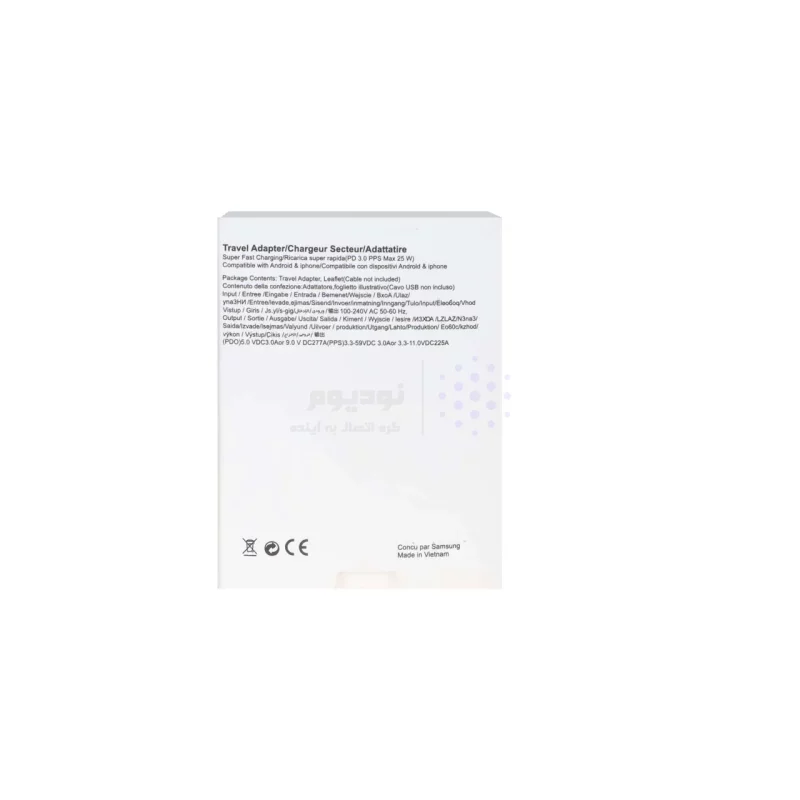 شارژر دیواری سه پین SAMSUNG 25W TA800 (فست و PD) - مشکی - کد 1 - BSA (یک ساله شرکتی) - تصویر 4