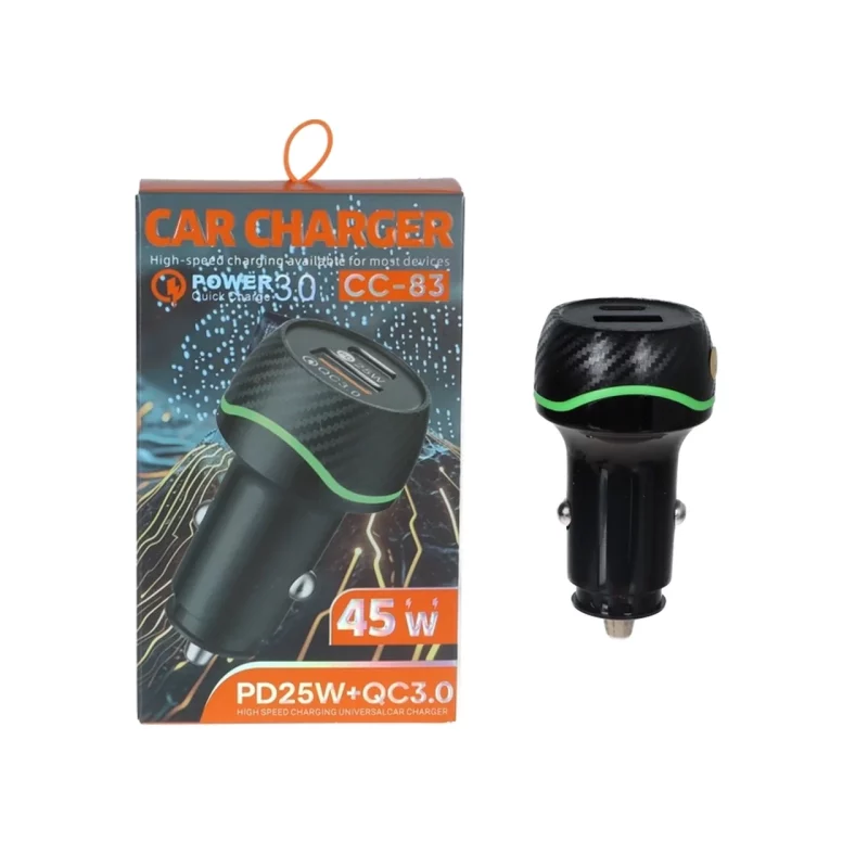 شارژر فندکی PD وفست دو پورت مدل CC-83 45W - سفید - YSP - تصویر 2
