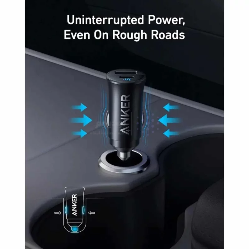 شارژر فندکی فست دو پورت ANKER 30W مدل A2741H11 و تکنولوژی IQ3 - مشکی (گارانتی 18 ماهه شرکتی) - تصویر 4