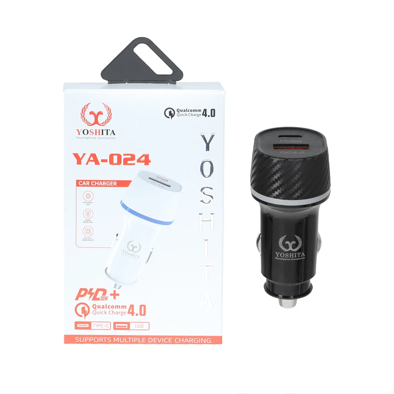 1585-4585970-1 شارژر فندکی PD و فست دو پورت Yoshita مدل YA-024 - مشکی - MMS (گارانتی شش ماهه YA) - تصویر 1
