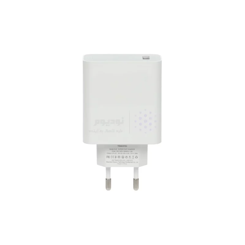 شارژر دیواری 55W فست تک پورت TRANYOO مدل EU3-C به همراه کابل شارژ 2 متری Type-C - سفید - تصویر 3