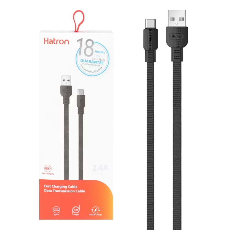 کابل شارژ فست Hatron Type-C مدل HC145UC - مشکی  - تصویر 2