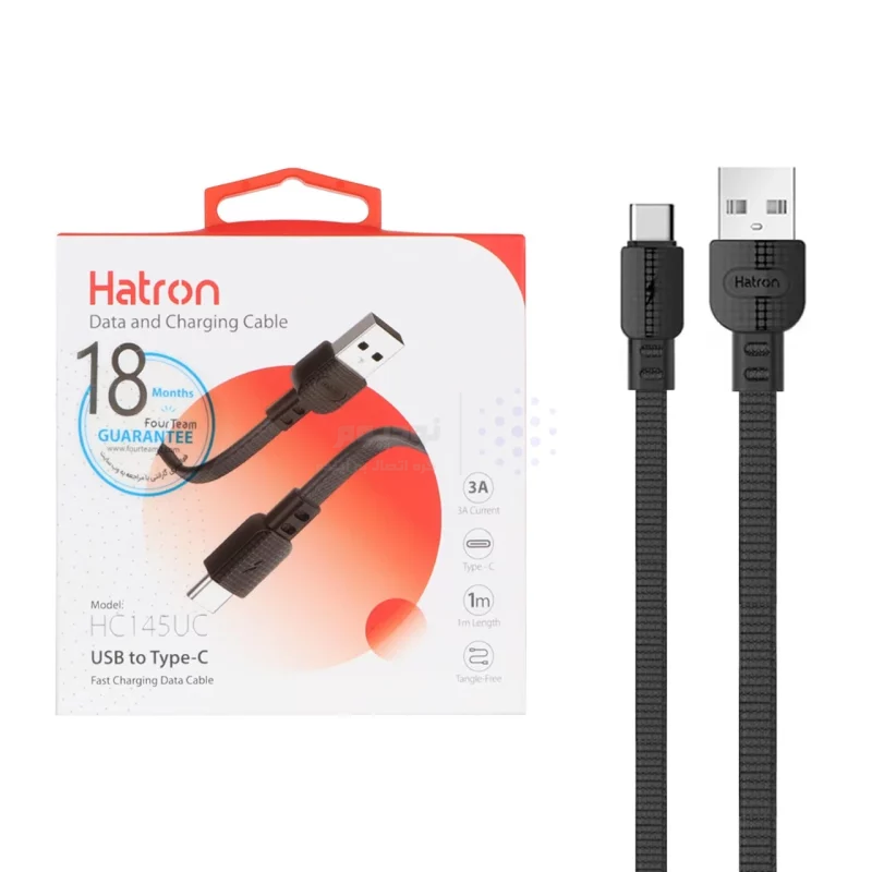 کابل شارژ فست Hatron Type-C مدل HC145UC - مشکی  - تصویر 3