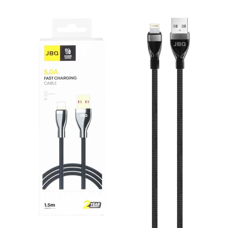 کابل شارژ 1.5 متری فست آیفون JBQ مدل CA-500 - مشکی (گارانتی یکساله رصاصی) - تصویر 2