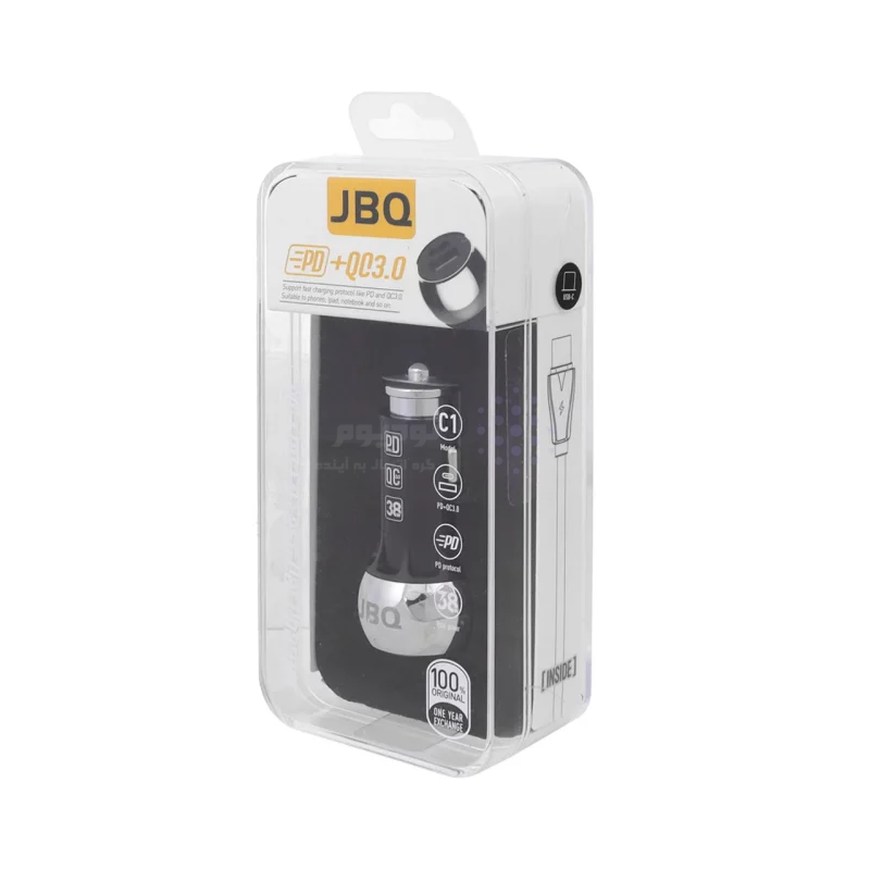 شارژر فندکی فست و PD دو پورت JBQ مدل C1 38W همراه با کابل Type-C - نقره ای (گارانتی یکساله رصاصی) - تصویر 4