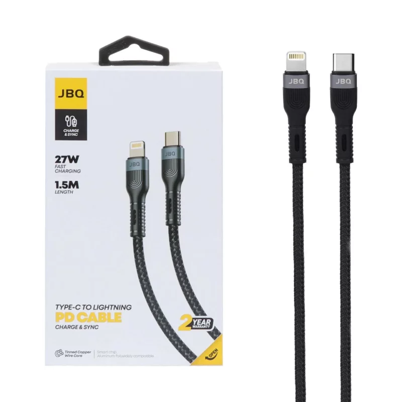 کابل شارژ 1.5 متری PD و فست JBQ Type-C to Lightning مدل CA-720 - مشکی (گارانتی یکساله رصاصی) - تصویر 2