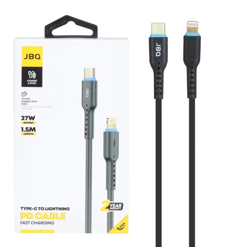 کابل شارژ 1.5 متری PD و فست JBQ Type-C to Lightning مدل CA-722 - مشکی (گارانتی یکساله رصاصی) - تصویر 2