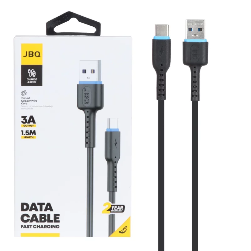 کابل شارژ 1.5 متری فست JBQ Type-C مدل CA-732 - مشکی (گارانتی یکساله رصاصی) - تصویر 2