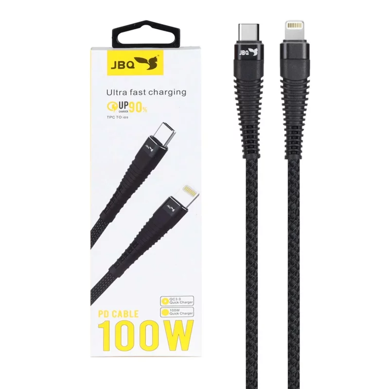 کابل شارژ PD و فست JBQ Type-C to Lightning مدل CB-100PH - مشکی (گارانتی یکساله رصاصی) - تصویر 2