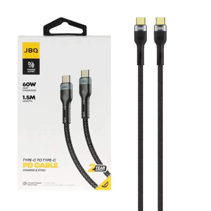 کابل شارژ 1.5 متری PD و فست JBQ Type-C to Type-C مدل CA-720 - مشکی (گارانتی یکساله رصاصی) - تصویر 2