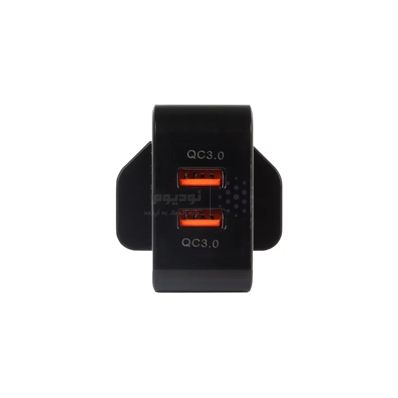 شارژر دیواری فست دو پورت JBQ مدل HC-12F2 30W همراه با کابل Type-C - مشکی (گارانتی یکساله رصاصی) - تصویر 3