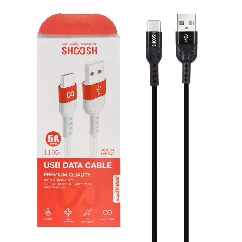 کابل شارژ 1.1 متری فست Shoosh Type-C مدل SH405C - مشکی - SMO - تصویر 2