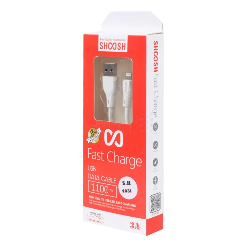 کابل شارژ 1.1 متری فست آیفون Shoosh مدل SH403i - سفید - SMO - تصویر 3