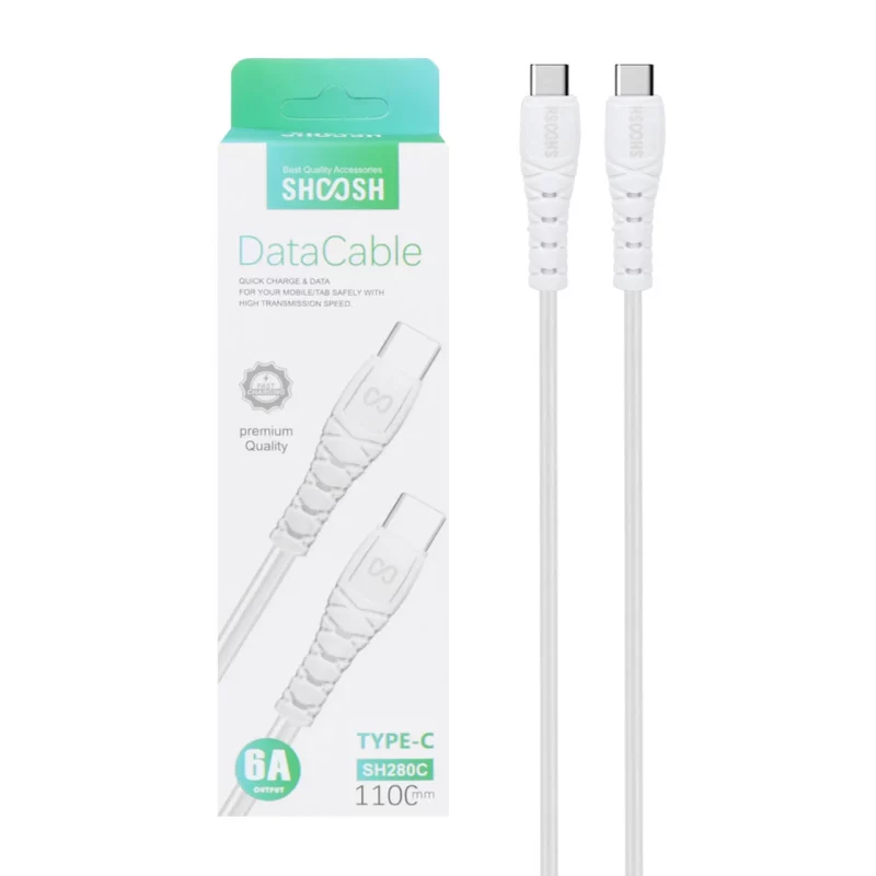 کابل شارژ 1.1 متری فست Shoosh Type-C to Type-C مدل SH280C - سفید - SMO - تصویر 2