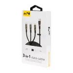 کابل شارژ 1.5 متری فست سه کاره JBQ مدل DT-U33 - مشکی (گارانتی یکساله رصاصی) - تصویر 3