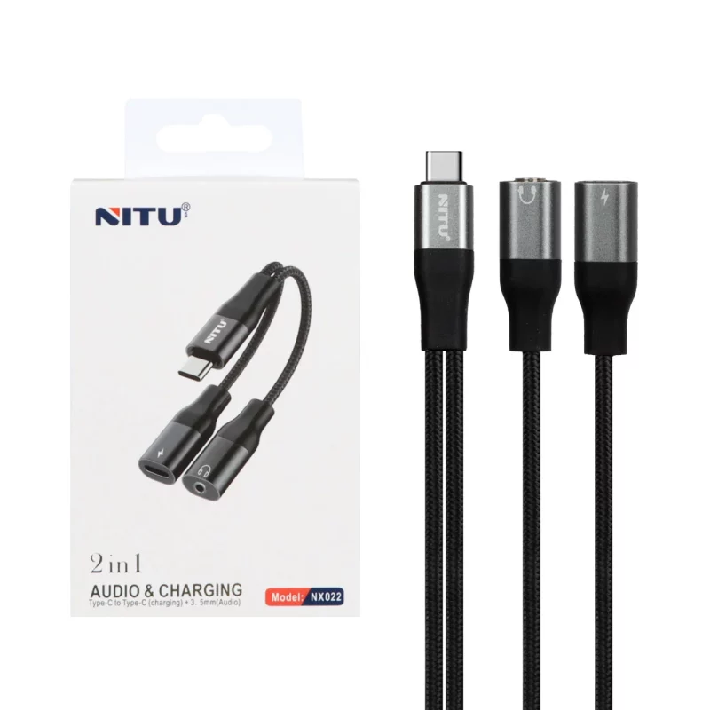 کابل تبدیل دو کاره NITU Type-C مدل NX022 - مشکی (گارانتی 18 ماه تعویض نیکان همراه) - تصویر 2
