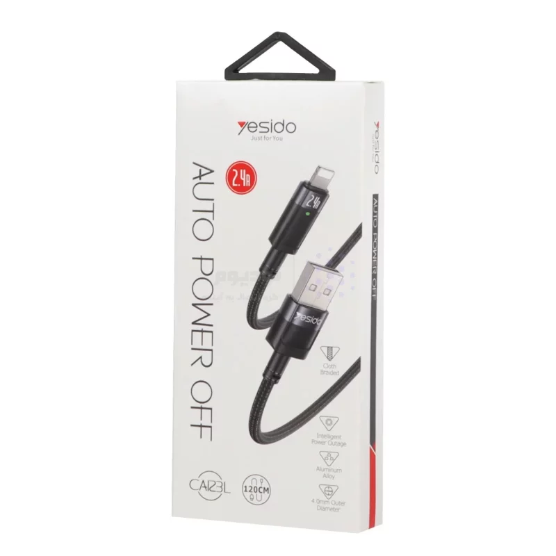 کابل شارژ فست 1.2 متری آیفون کنفی Yesido مدل CA123L - مشکی (گارانتی 18 ماه تعویض نیکان همراه) - تصویر 3