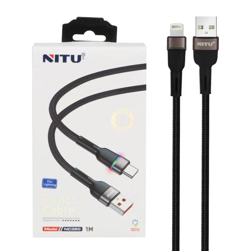 کابل شارژ آیفون NITU مدل NC320 - مشکی (گارانتی 18 ماه تعویض نیکان همراه) - تصویر 2