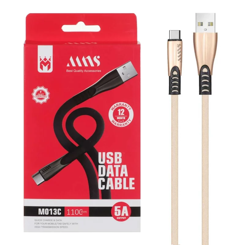 کابل شارژ فست 1.1 متری MNS Type-C مدل M013C - طلایی - SMO - تصویر 2