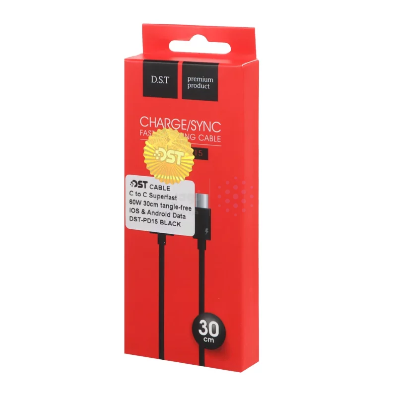 کابل شارژ 30 سانتی پاوربانک Type-C to Type-C مدل X-15 - خاکستری - DST (گارانتی شش ماهه) - تصویر 3