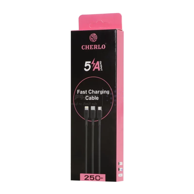 کابل شارژ پاوربانک CHERLO Type-C مدل CH-SM10 - مشکی - SMO - تصویر 3