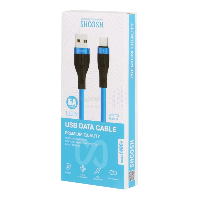 کابل شارژ سیلیکونی 1.1 متری فست Shoosh Type-C مدل +SH140C - سفید - SMO - تصویر 3