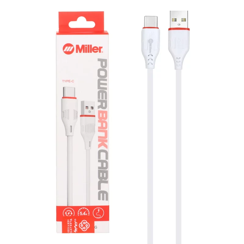 کابل شارژ فست پاوربانک Miller Type-C مدل CA-1443 - سفید (گارانتی پارتیان پایا) - تصویر 2