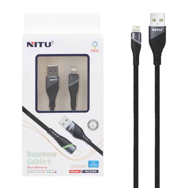 کابل شارژ آیفون NITU مدل NC339 - مشکی (گارانتی 18 ماه تعویض نیکان همراه) - تصویر 2