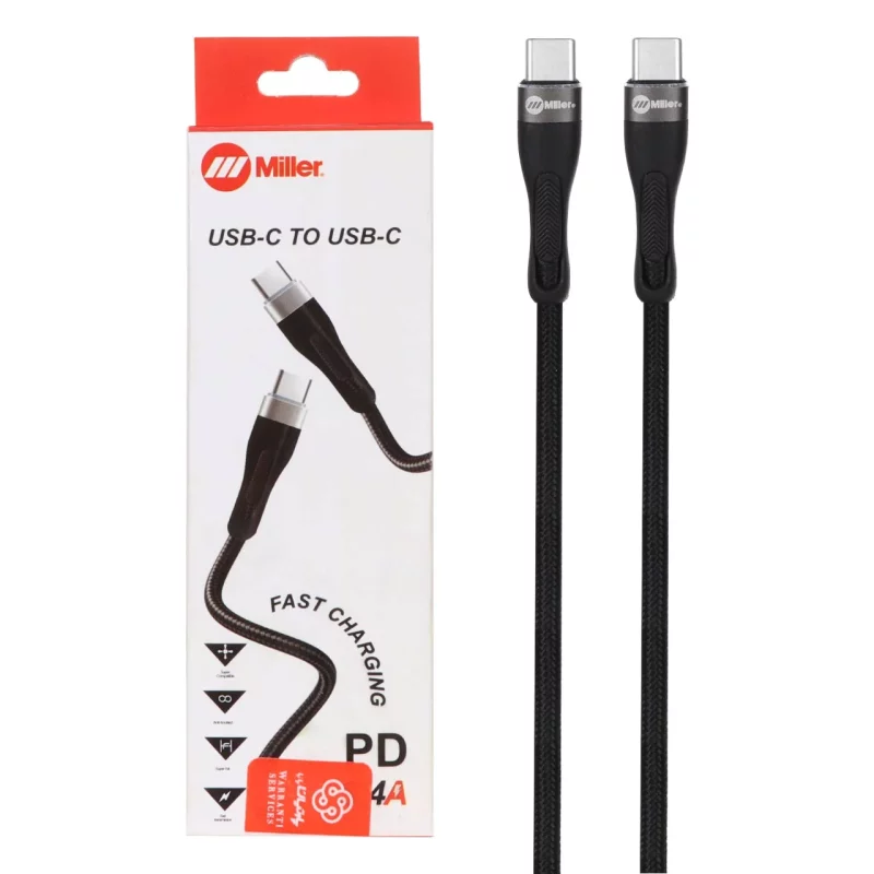 کابل شارژ فست Miller Type-C To Type-C مدل CA-2025 - مشکی (گارانتی پارتیان پایا) - تصویر 2