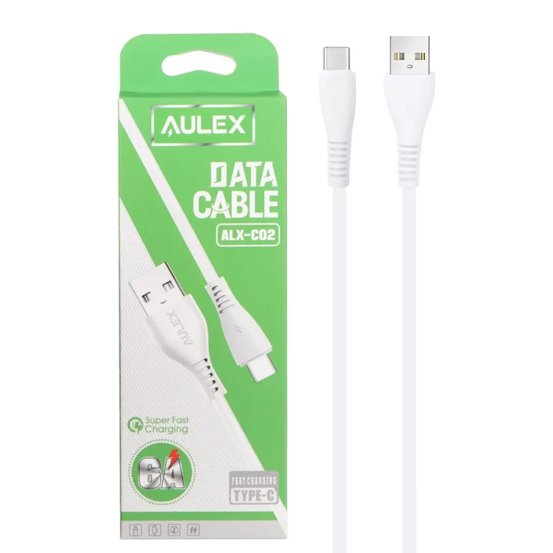 کابل شارژ فست Aulex Type-C مدل ALX-C02 - سفید DST ( شش ماهه شرکتی) - تصویر 2
