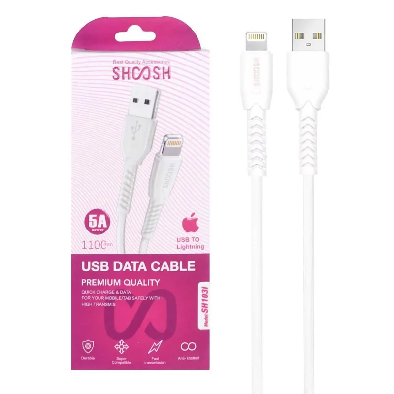 کابل شارژ 1.1 متری فست آیفون Shoosh مدل SH103i - سفید - SMO - تصویر 2