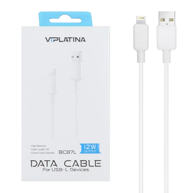 کابل شارژ فست آیفون VIPLATINA مدل BC87L 12W - سفید (گارانتی 18 ماه تعویض نیکان همراه) - تصویر 2