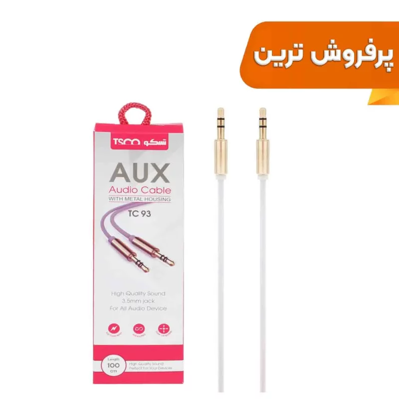 کابل صدا TSCO AUX مدل TC 93 - سفید (گارانتی 12 ماهه TSCO) - تصویر 2