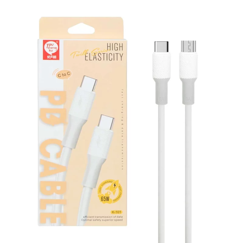 کابل شارژ Type-C to Type-C مدل K-101 65W - سفید - DST (گارانتی شش ماهه) - تصویر 2