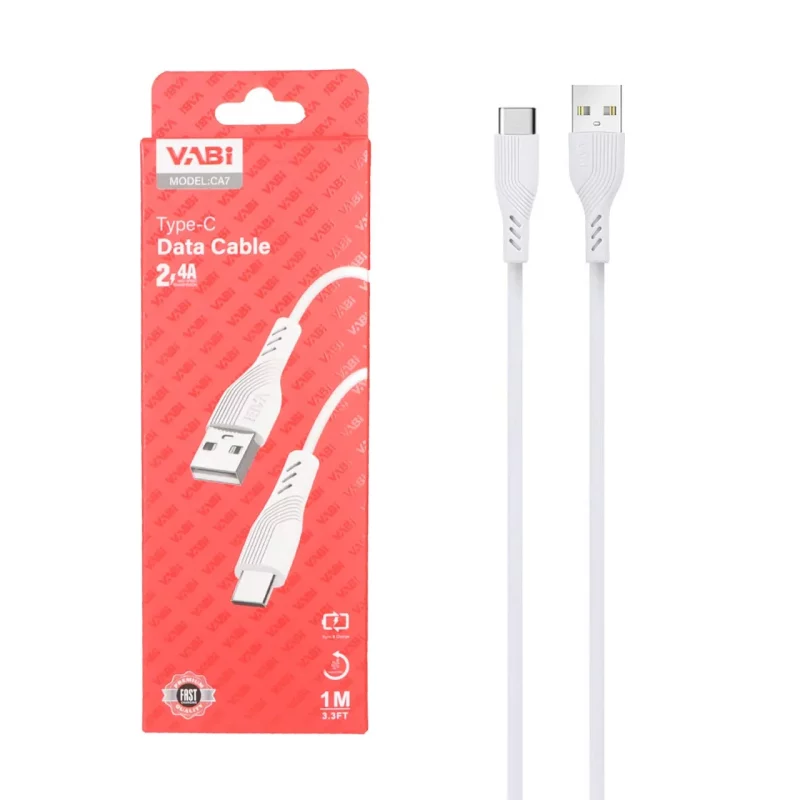 کابل شارژ فست VABI Type-C مدل CA7 - سفید - تصویر 2