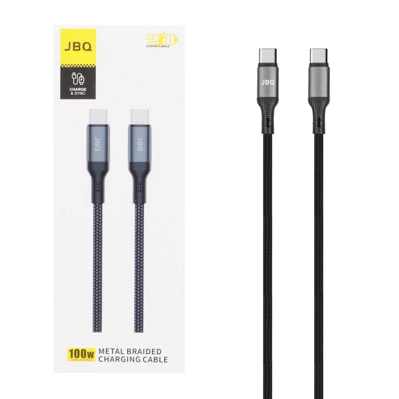 کابل شارژ PD و فست JBQ Type-C To Type-C مدل CA-1203 100W - مشکی (گارانتی یکساله رصاصی) - تصویر 2
