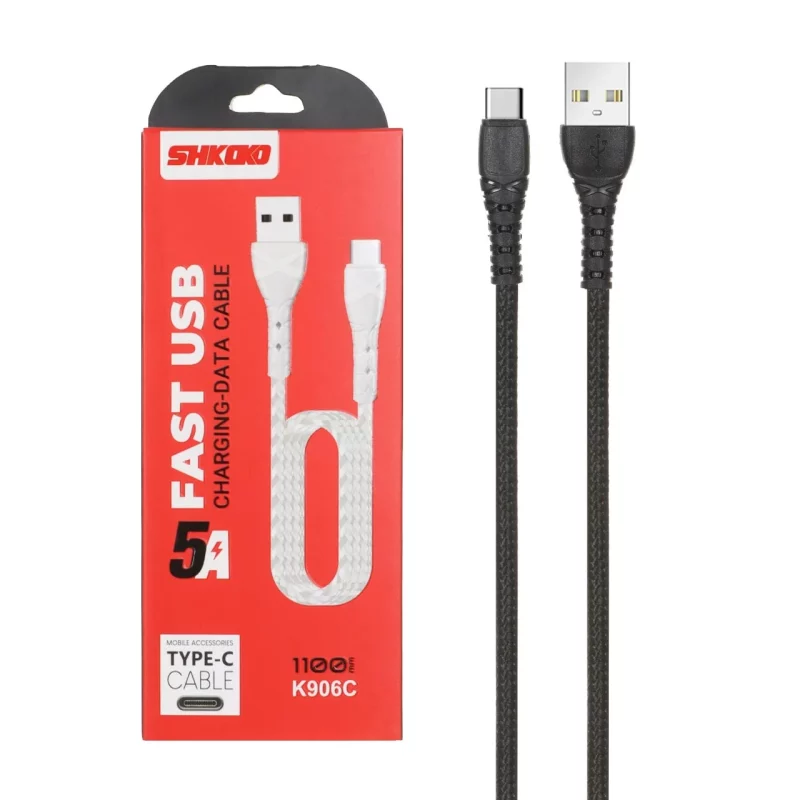 کابل شارژ 1.1 متری فست Shkoko Type-C مدل K906C - مشکی - SMO - تصویر 2